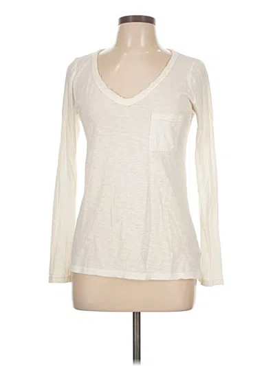 Pre-owned Splendid Long Sleeve Top Ivory V Neck Tops