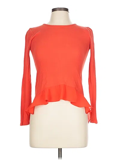 Pre-owned Splendid Long Sleeve Top Orange Boatneck Tops