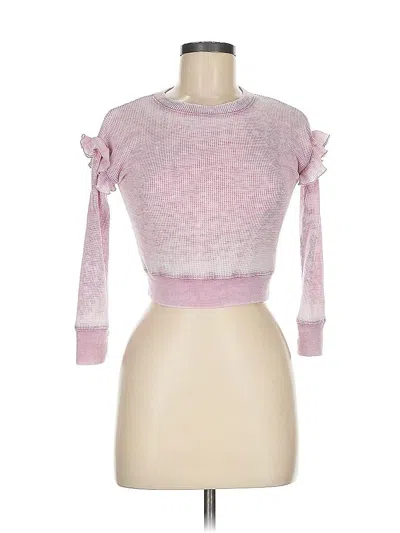 Pre-owned Splendid Long Sleeve Top Pink Boatneck Tops