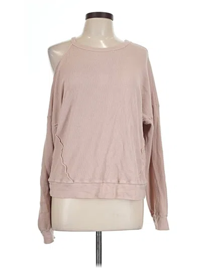 Pre-owned Splendid Long Sleeve Top Pink One Shoulder Neckline Tops