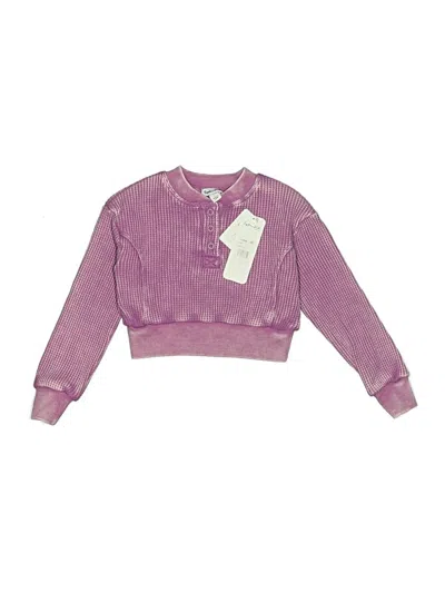 Pre-owned Splendid Kids' Long Sleeve Top Purple Keyhole Neckline Tops