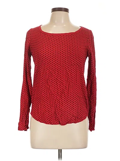 Pre-owned Splendid Long Sleeve Top Red Square Neckline Tops