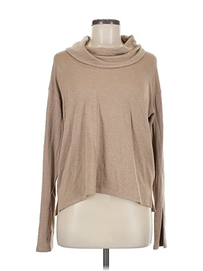 Pre-owned Splendid Long Sleeve Top Tan Cowl Neck Tops