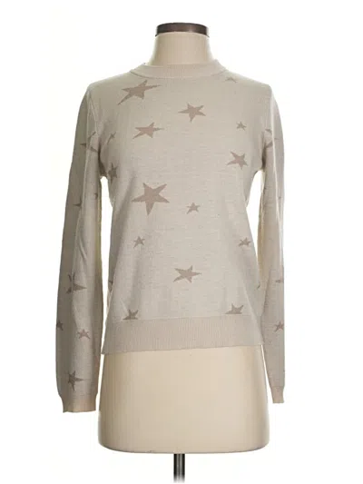 Pre-owned Splendid Long Sleeve Top Tan Stars Pattern Crew Neck Tops