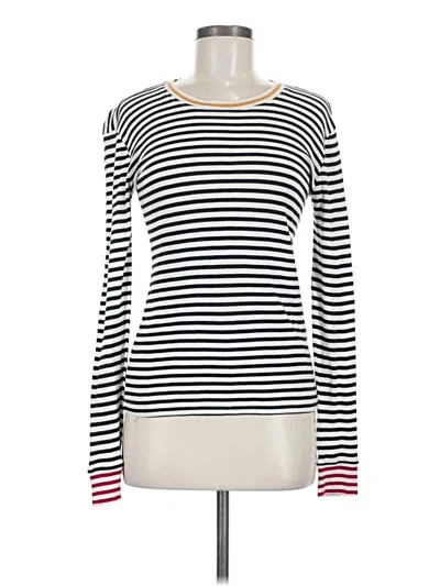 Pre-owned Splendid Long Sleeve Top White Boatneck Tops