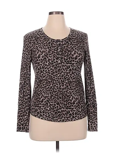 Pre-owned Splendid Long Sleeve T-shirt In Brown