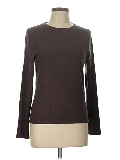 Pre-owned Splendid Long Sleeve T-shirt In Brown