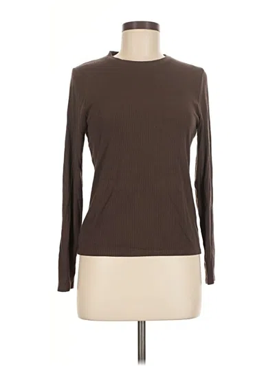 Pre-owned Splendid Long Sleeve T-shirt In Brown