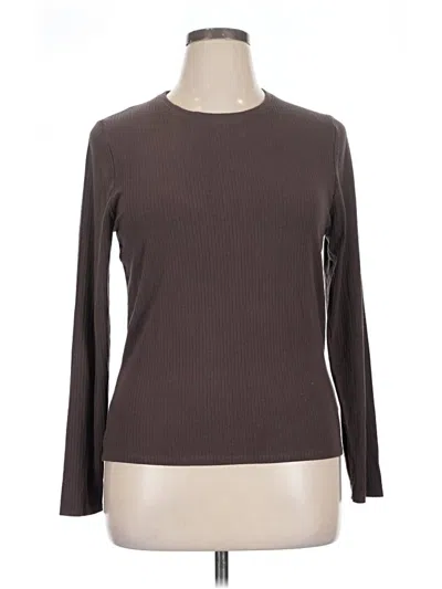 Pre-owned Splendid Long Sleeve T-shirt In Brown
