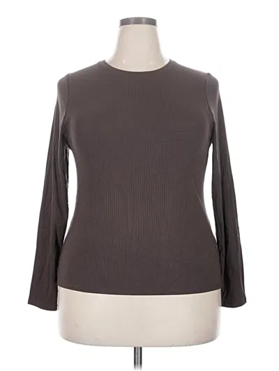 Pre-owned Splendid Long Sleeve T-shirt In Brown