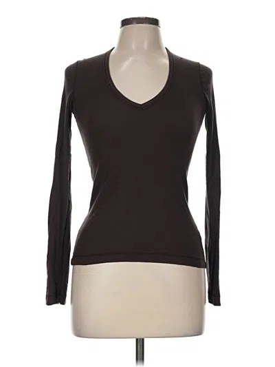 Pre-owned Splendid Long Sleeve T-shirt In Brown