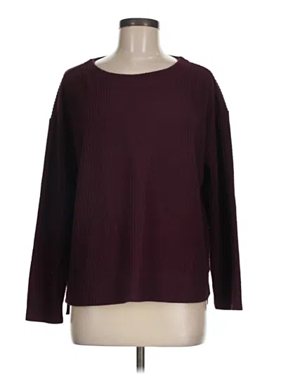 Pre-owned Splendid Long Sleeve T-shirt In Burgundy