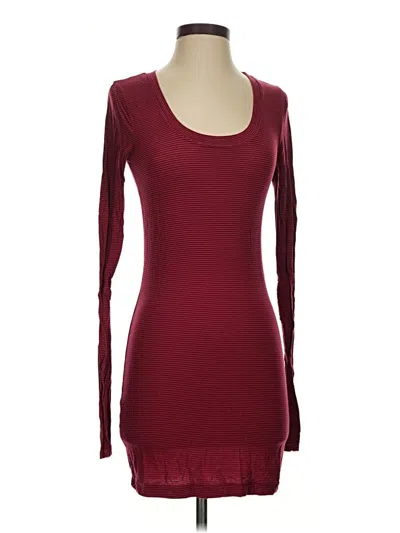 Pre-owned Splendid Long Sleeve T-shirt In Burgundy