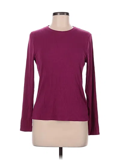 Pre-owned Splendid Long Sleeve T-shirt In Burgundy