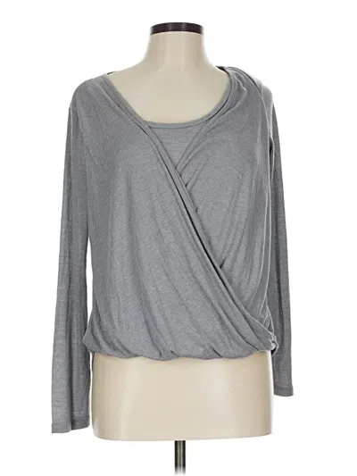 Pre-owned Splendid Long Sleeve T-shirt In Gray