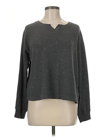 Pre-owned Splendid Long Sleeve T-shirt In Gray