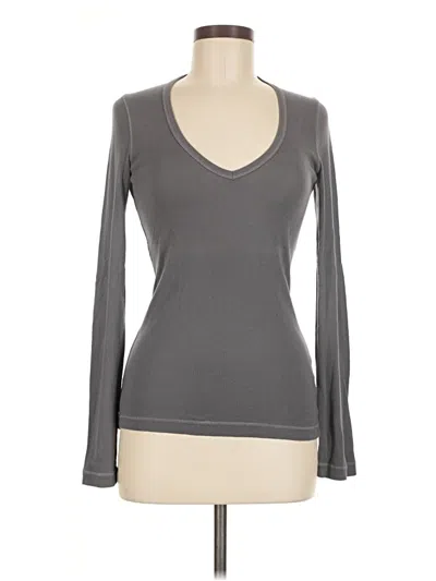 Pre-owned Splendid Long Sleeve T-shirt In Gray