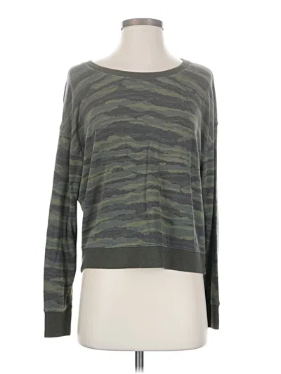 Pre-owned Splendid Long Sleeve T-shirt In Green