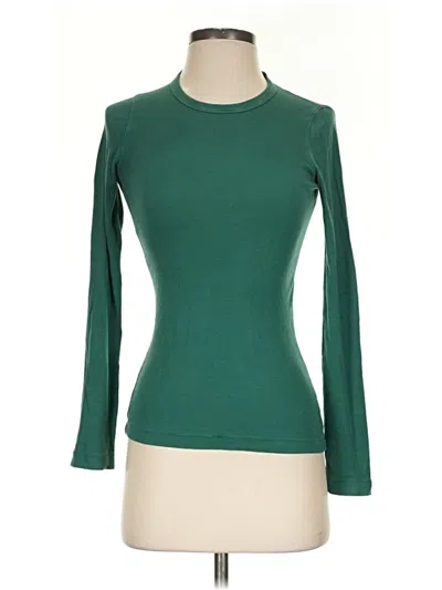 Pre-owned Splendid Long Sleeve T-shirt In Green