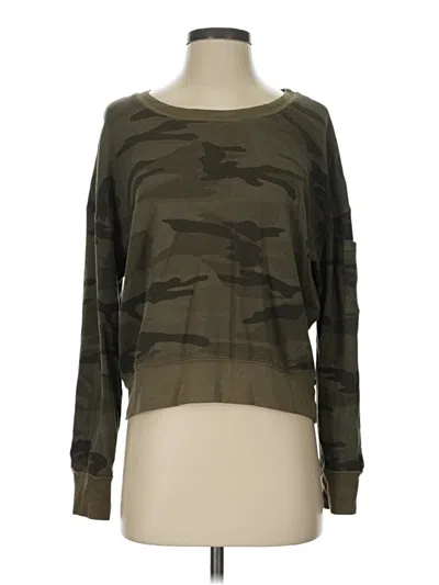 Pre-owned Splendid Long Sleeve T-shirt In Green
