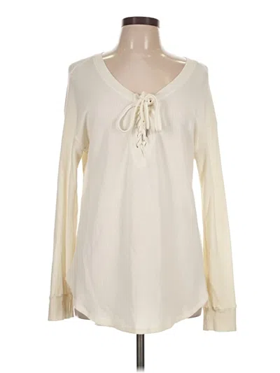 Pre-owned Splendid Long Sleeve T-shirt In Ivory
