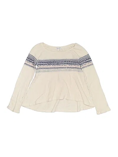 Pre-owned Splendid Kids' Long Sleeve T-shirt In Ivory