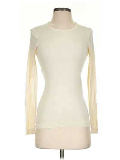 Pre-owned Splendid Long Sleeve T-shirt In Ivory