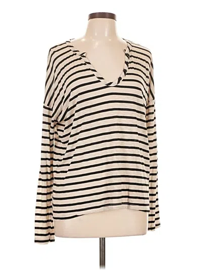 Pre-owned Splendid Long Sleeve T-shirt In Ivory