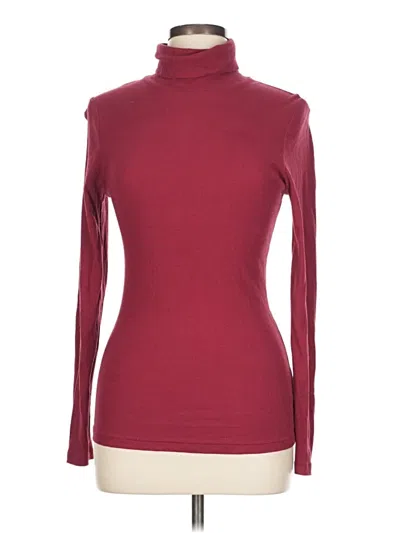 Pre-owned Splendid Long Sleeve Turtleneck In Burgundy