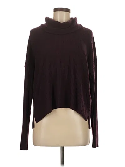 Pre-owned Splendid Long Sleeve Turtleneck In Burgundy