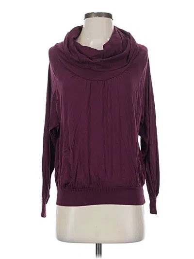 Pre-owned Splendid Long Sleeve Turtleneck In Burgundy