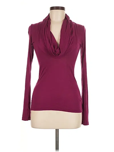Pre-owned Splendid Long Sleeve Turtleneck In Burgundy