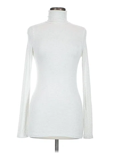 Pre-owned Splendid Long Sleeve Turtleneck In Silver
