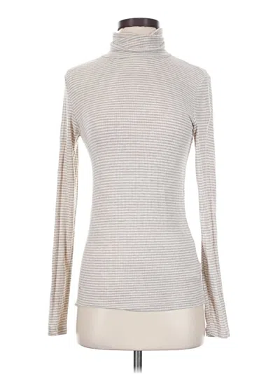 Pre-owned Splendid Long Sleeve Turtleneck In Silver
