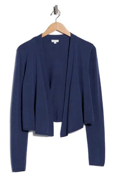 Splendid Loop Knit Open Front Cardigan In Blue
