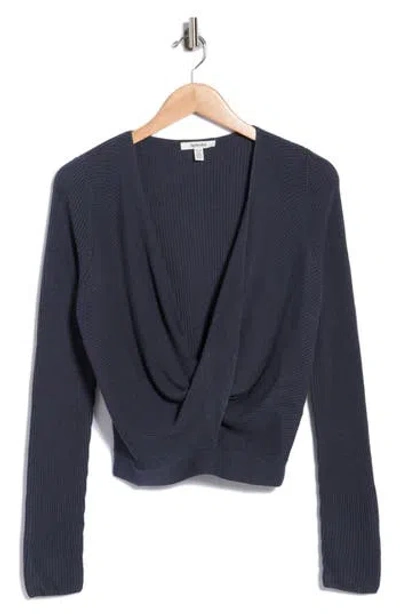 Splendid Loop Knit Surplice V-neck Sweater In Blue