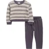 Splendid Loopy Stripe Sweater & Pants Set In Gray