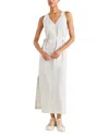 Splendid Loretta Gingham Seersucker Maxi Dress In White Sand