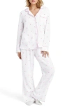Splendid Lottie Love Cotton Gauze Pajamas In White/bleach Indigo