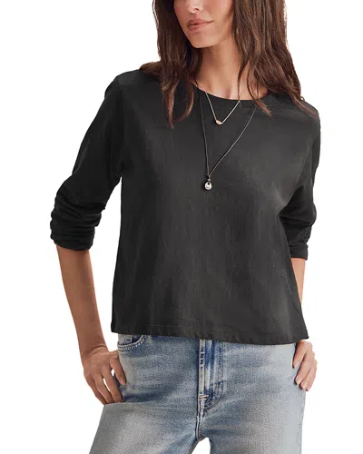 Splendid Louisa Cotton Long Sleeve Tee In Black
