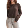 Splendid Louisa Long Sleeve Tee In Java Brown