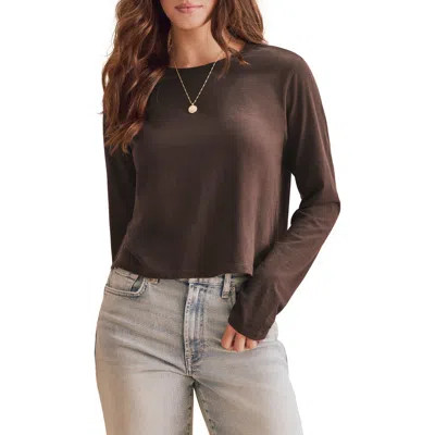 Splendid Louisa Long Sleeve Tee In Java Brown