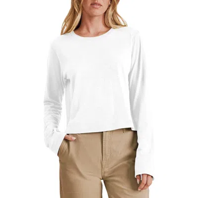 Splendid Louisa Cotton Long Sleeve Tee In White