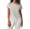 Splendid Louisa Stripe Short Sleeve Tee In Fawn Stripe In Gray
