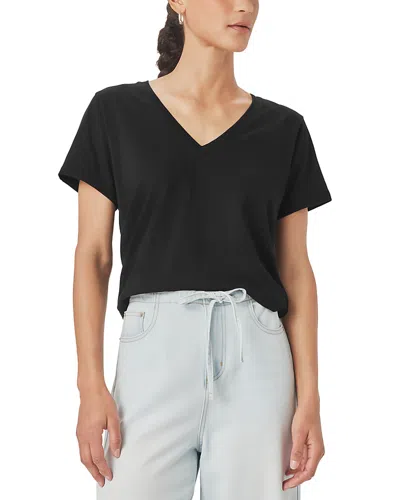 Splendid Louisa V Neck Short Sleeve Tee In Black
