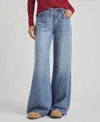 Splendid Elastic Waist Wide Leg Denim Pants In Multi