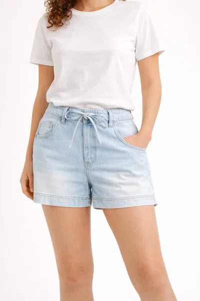 Splendid Lounge Denim Shorts In Bleached Indigo In Multi