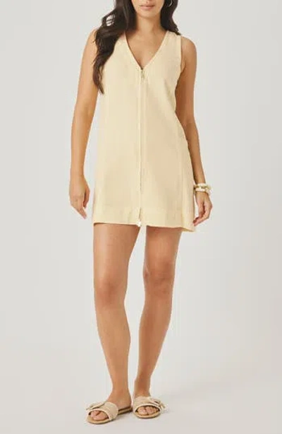 Splendid Lounge Zip Front Minidress In Neutral