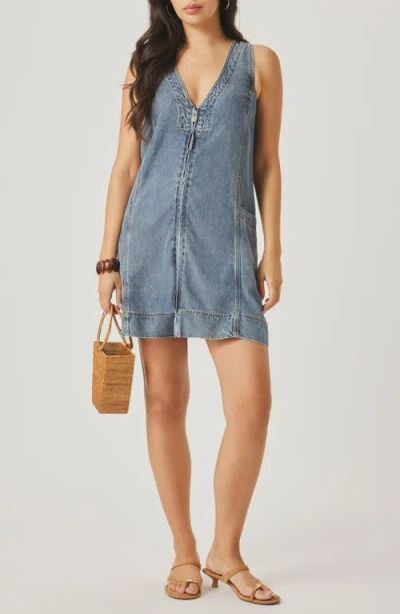 Splendid Lounge Zip Front Minidress In Blue