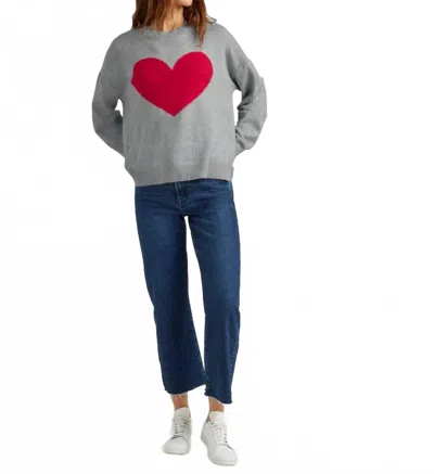 Splendid Love Crew Neck Sweater In Grey In Gray
